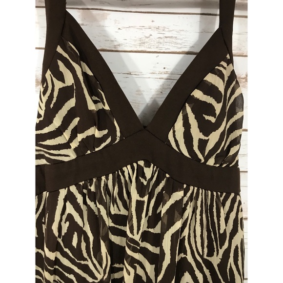 ZEBRA V NECK HALTER TOP MAXI DRESS - Picture 4 of 5